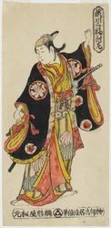 Segawa három nevezetes jelenete--balra, 1736-41 körül (színes fametszet)